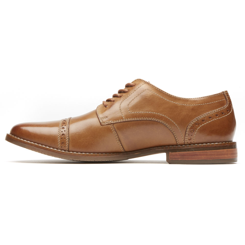 Rockport Singapore Mens Oxfords - Style Purpose Cap Toe Brown - IL8045297